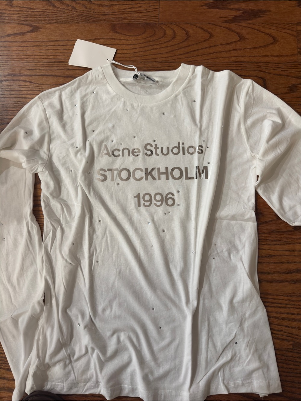 Acne White 'Stockholm 1996' Long Sleeve Tee